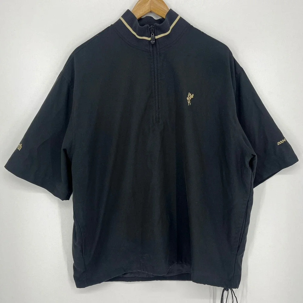 Ashworth Mens Black 2004 Monterey Open Golf Quarter Zip Windshirt Size M